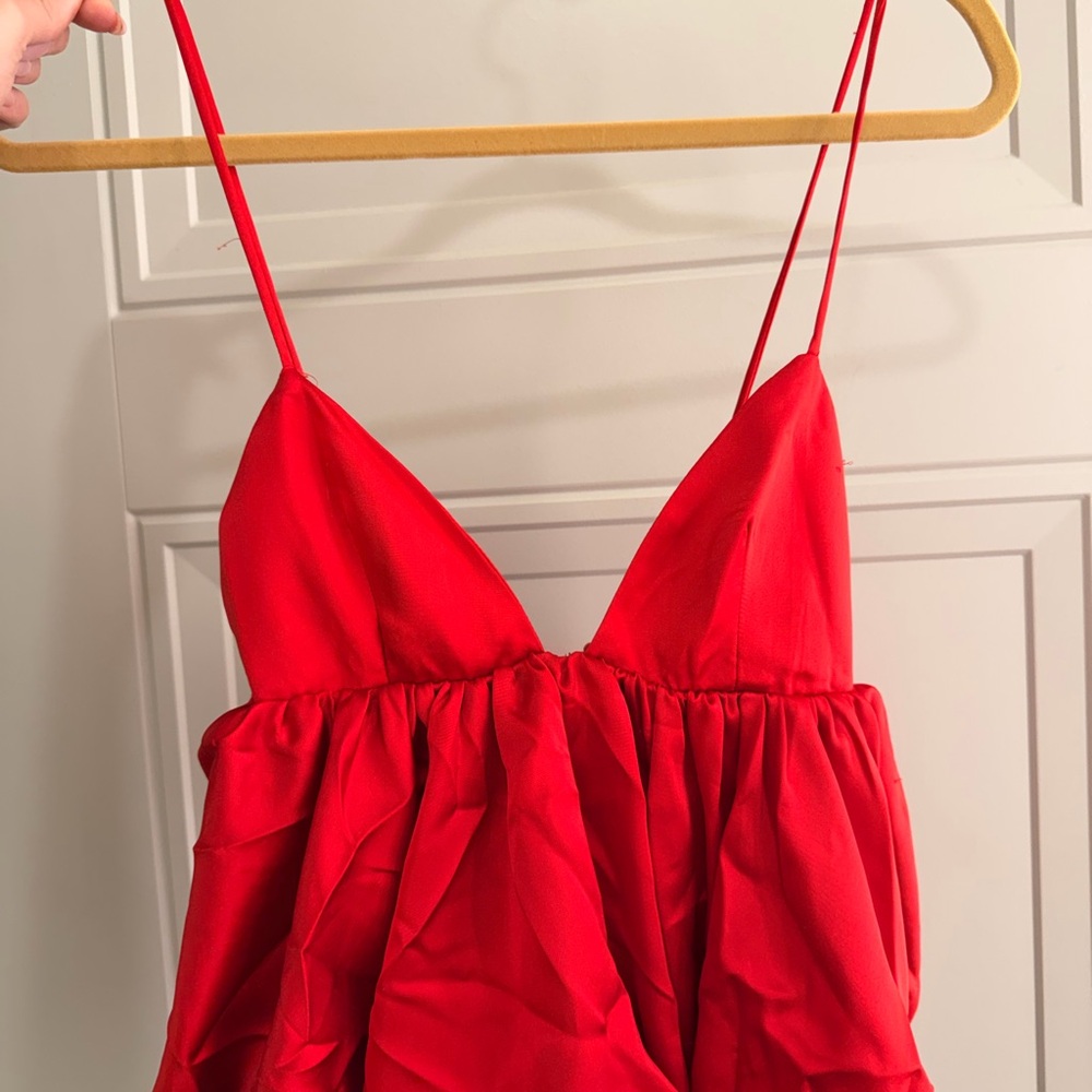 Red Spaghetti Strap Babydoll top